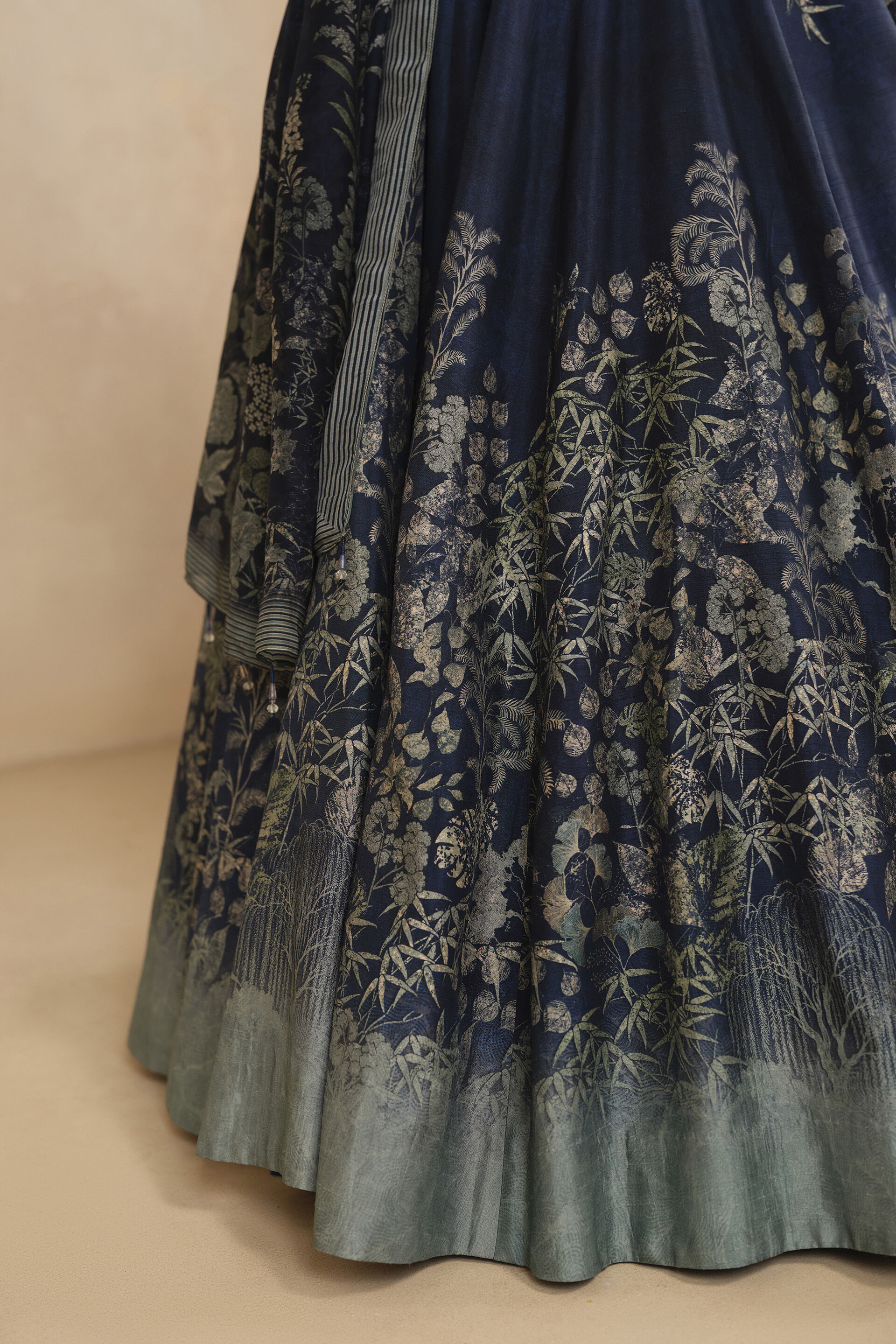 Samah Lehenga Set - Blue, Ink Blue, image 6